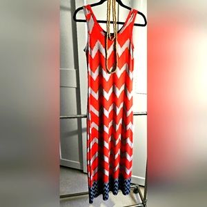 Nine West maxi chevron dress S XS